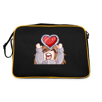Pillowg1rl Emote mit Herz - Retro Tasche - Schwarz/Gold - Hinten