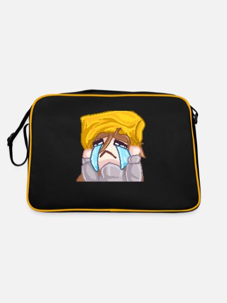 Ein Emote der Streamerin Pillowg1rl - Cry - Retro Tasche - Schwarz/Gold - Hinten