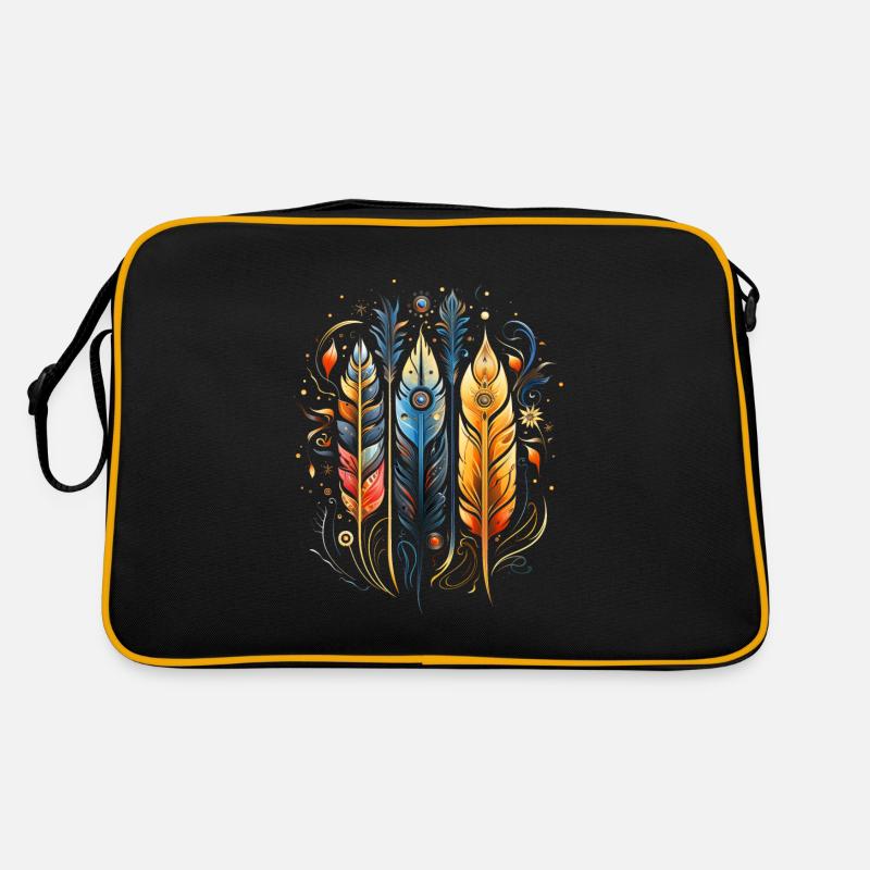 Plumes, Boho, Ethnique, Style, Modèle Indiens Tribaux Sac Retro
