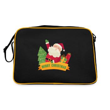 Merry Christmas with Santa - Retro Bag - black/gold - Back
