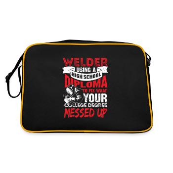Welding Welding Welding Welding Diploma - Retro Bag - black/gold - Back