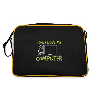 I only love me computer - I love my computer - Retro Bag - black/gold - Back