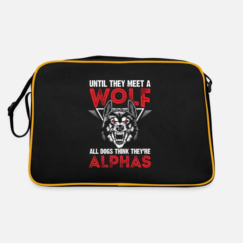 Wolf Alpha Lead Wolf Saying Pack Wolves Wolf Pack Retro Bag