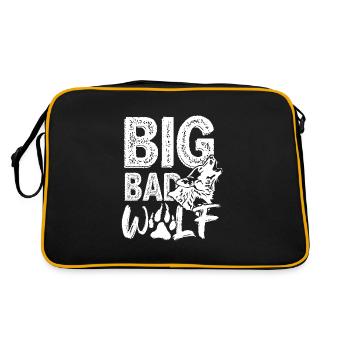 Big Bad Wolf Predator Pack Animal Isegrim Gift - Retro Bag - black/gold - Back