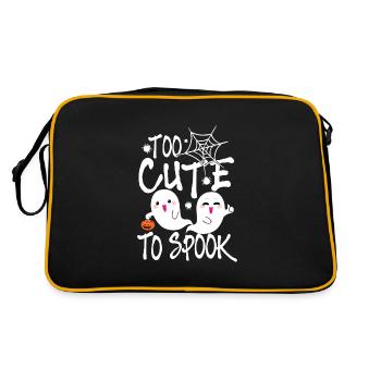 Too Cute to Spook - Halloween Geist Gespenst - Retro Tasche - Schwarz/Gold - Hinten