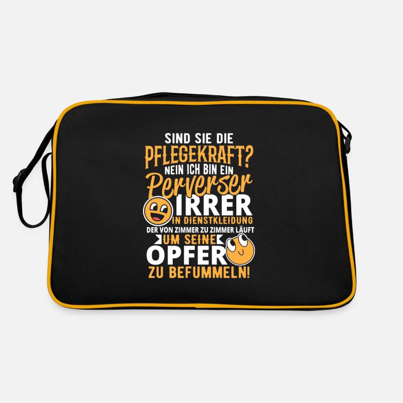 Pflegekraft Pflegerin Pfleger Pervers Opfer Spruch Retro Tasche