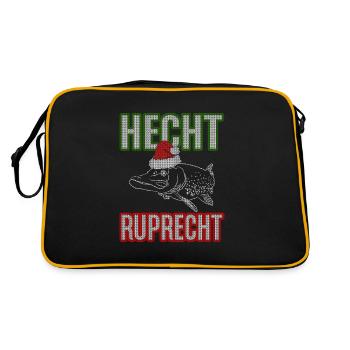 Hecht Ruprecht - Angler Geschenk - Retro Tasche - Schwarz/Gold - Hinten