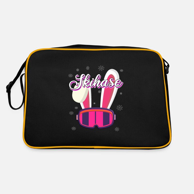 Skihase - Retro Tasche - Schwarz/Gold