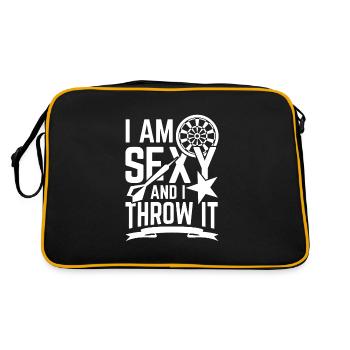 Sexy Darts Dart Dartspieler Dartpfeil Dartboard - Retro Tasche - Schwarz/Gold - Hinten