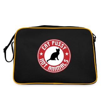 Eat pussy not animals gift - Retro Bag - black/gold - Back