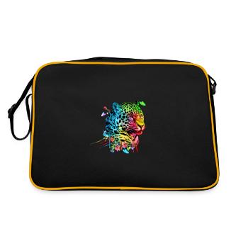 Water color leopard - Retro Bag - black/gold - Back
