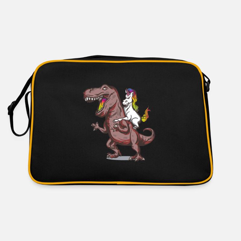 Rex Einhorn Dino - Retro Tasche - Schwarz/Gold