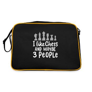 CHESS: I Like Chess - Retro Tasche - Schwarz/Gold - Hinten