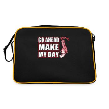 Go Ahead Make my Day - Retro Tasche - Schwarz/Gold - Hinten