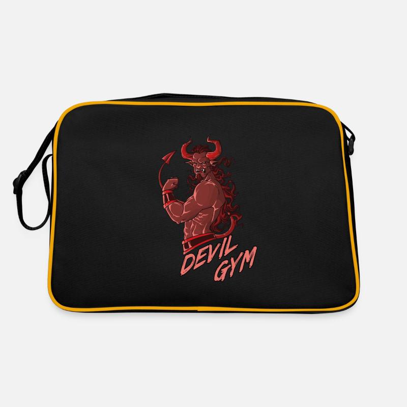 Devil Gym Der Teufel trainiert in einem Gym Design Retro Tasche