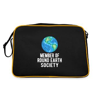 Sarcastic Flat Earth: Member of the Round Earth Society - Retro Bag - black/gold - Back