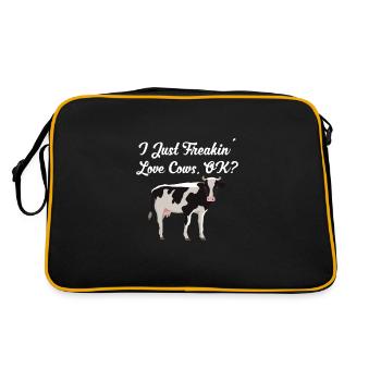 VACHE: J'adore les vaches, d'accord? - Sac Retro - noir/or - Dos