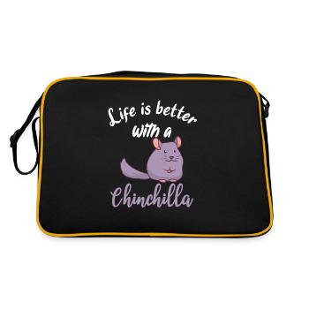 Chinchilla Lover Life est meilleure avec un chinchilla - Sac Retro - noir/or - Dos