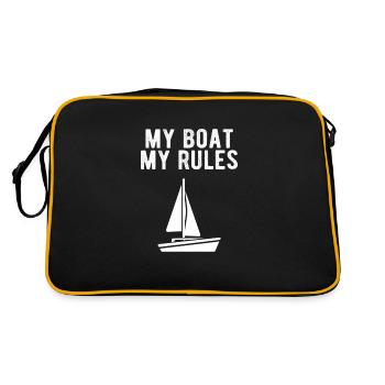 BOATING : My Boat my Rules - Retro Tasche - Schwarz/Gold - Hinten
