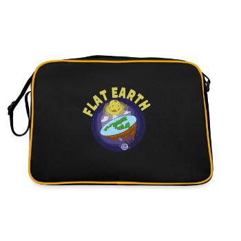 Flache Erde Scheibenerde Theorie - Retro Tasche - Schwarz/Gold - Hinten