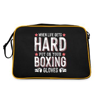 Boxing boxing hard - Retro Bag - black/gold - Back