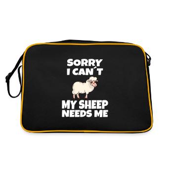SHEEP / ANIMAL : My sheep needs me - Retro Tasche - Schwarz/Gold - Hinten