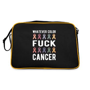 Fuck Cancer Cancer Awareness Whatever Color - Sac Retro - noir/or - Dos