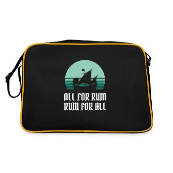 Pirate / Pirate Ship all for rum rum for all - Retro Tasche - Schwarz/Gold - Hinten