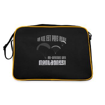 Parapentiste Parapente Avion Aviation Montagnes - Retro Bag - black/gold - Back