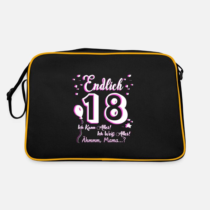 Endlich 18 Geburtstag Ich Kann Alles - Retro Tasche - Schwarz/Gold