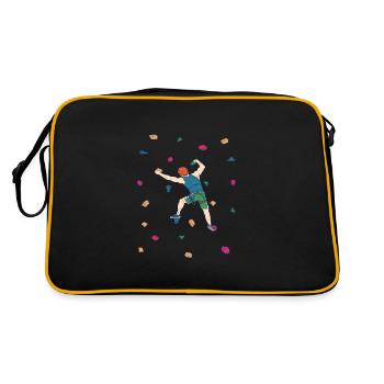 Bouldern Felsklettern Klettersport - Retro Tasche - Schwarz/Gold - Hinten