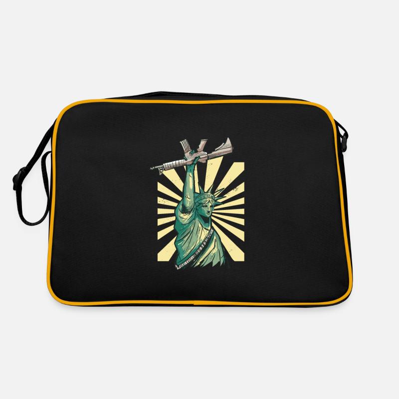Statue de la Liberté avec mitraillette AR 15 Sac Retro
