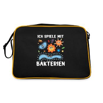 Mikrobiologe Mikrobiologie : spiele mit Bakterien - Retro Tasche - Schwarz/Gold - Hinten