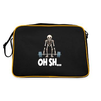 Squelette drôle Haltérophilie - Sac Retro - noir/or - Dos