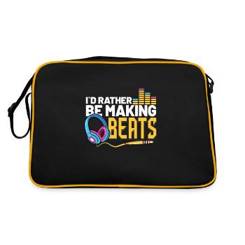 Music Producer Audio Engineer Sound Guy Gift Idea - Retro Tasche - Schwarz/Gold - Hinten