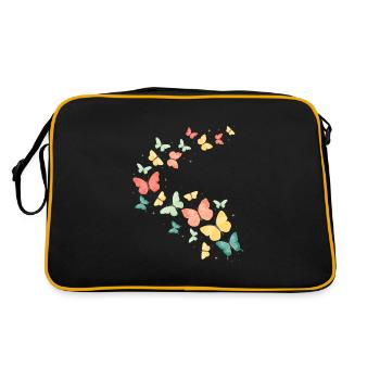 Papillons colorés papillons - Sac Retro - noir/or - Dos