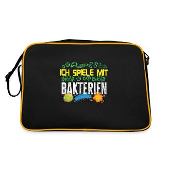 Mikrobiologe Mikrobiologie : spiele mit Bakterien - Retro Tasche - Schwarz/Gold - Hinten