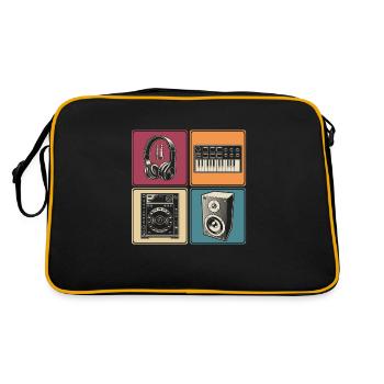 Modular Synthesizer Analog Headphones DJ Musician - Retro Bag - black/gold - Back