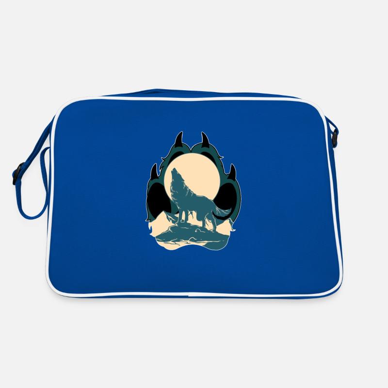 Wolf Pfote Kralle Mond Heulen Retro Tasche
