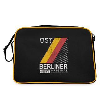 OSTBERLINER ORIGINAL OST BERLIN OSSI DDR GESCHENK - Retro Tasche - Schwarz/Gold - Hinten