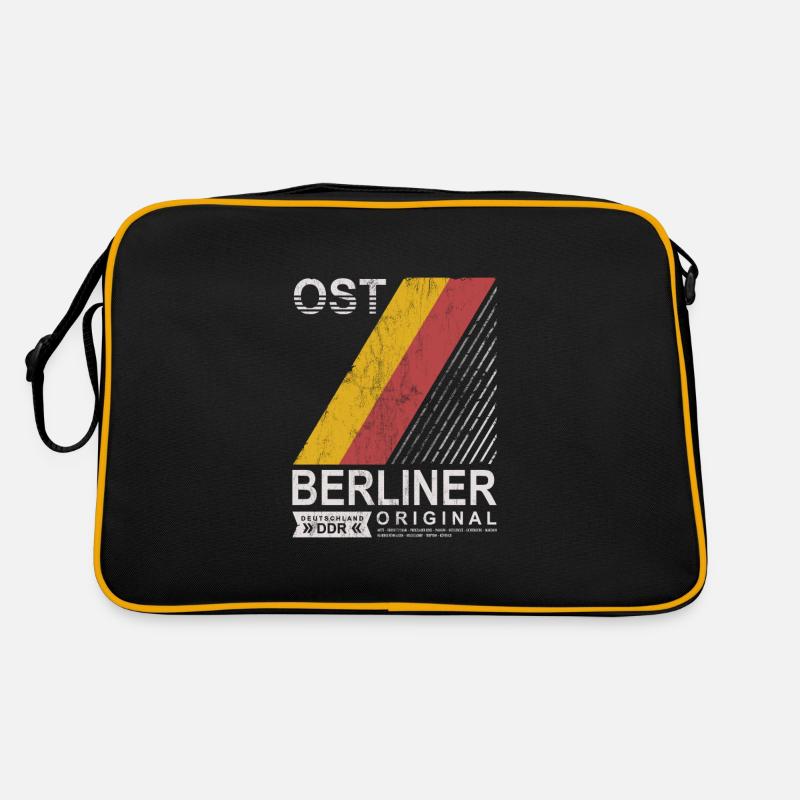 OSTBERLINER ORIGINAL OST BERLIN OSSI DDR GESCHENK - Retro Tasche - Schwarz/Gold
