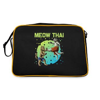 Muay Thaï Chats Humour Thai Boxe Combattants - Sac Retro - noir/or - Dos