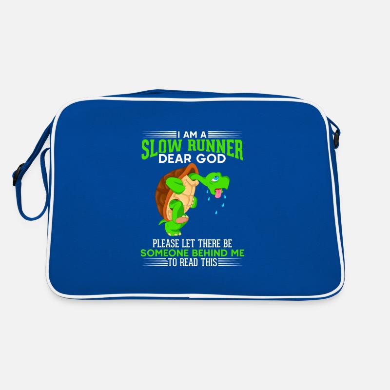 Lustige langsame Schildkröte Läufer Marathon Retro Tasche