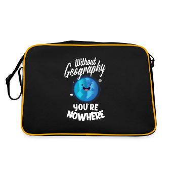 Geographie Geowissenschaft Geographielehrer - Retro Tasche - Schwarz/Gold - Hinten