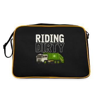 Garbage Truck Quote Garbage Day Garbage Trucker - Retro Bag - black/gold - Back