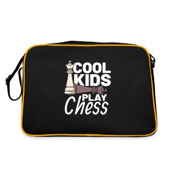 CHESS PLAYER CHESSBOARD CHESS GAME BOARD GAME GIFT - Retro Tasche - Schwarz/Gold - Hinten