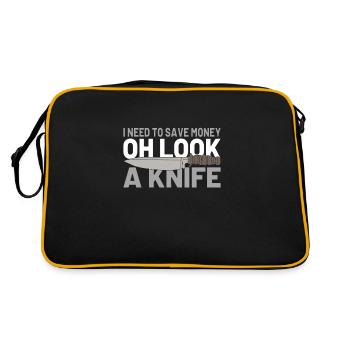 Knife Collector Knife Collection Hunting Fishing - Retro Bag - black/gold - Back