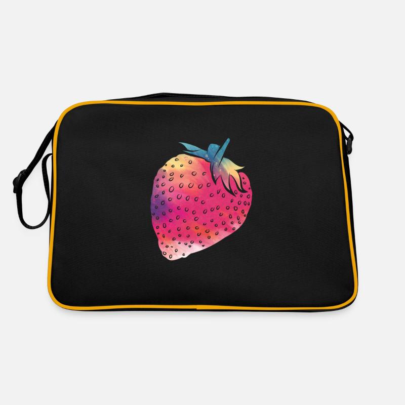 Bunte Erdbeere Garten Sommer Essen Retro Tasche