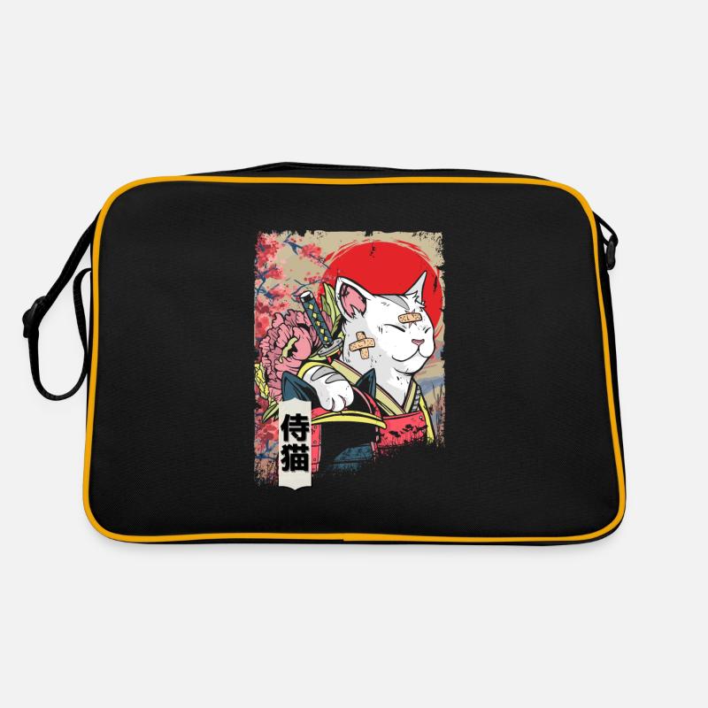 Japon Samouraï Chat Guerrier Ninja Chat Sac Retro