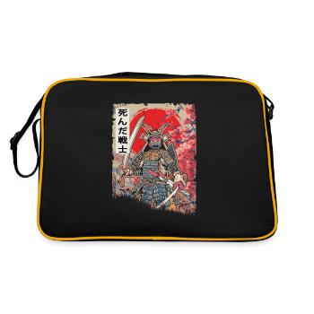 Japanese Samurai Warrior Japan Swordsman - Retro Bag - black/gold - Back
